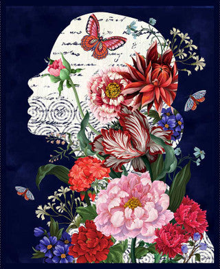 Cameo Appearance Navy Panel 36"