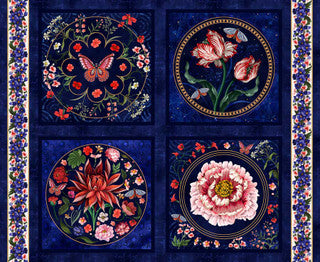 Cameo Appearance Navy Pillow Blocks 36"