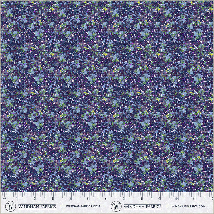 Navy Flowerbed Midnight Blooms Cotton 44"/45" Fabric Per Yard