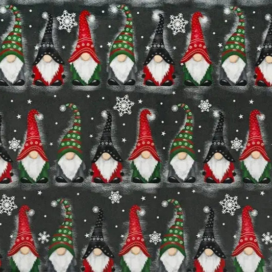 Black Gnomes Digital Cuddle Ash Fabric per yard