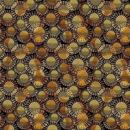 Flock Together Circle Stitch Yellow Cotton 44"/45" Fabric Per Yard