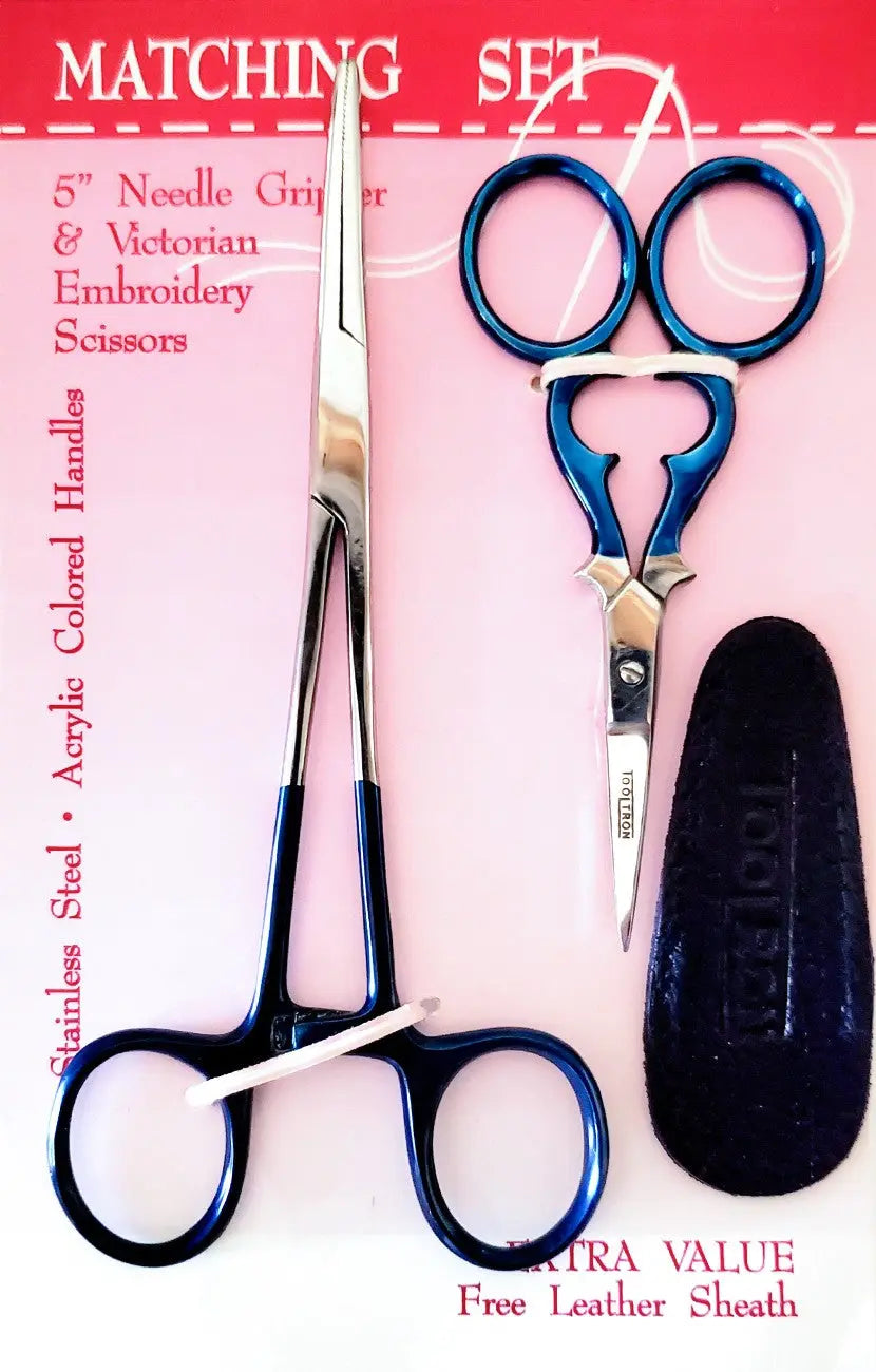 Matching Set 5in Needle Gripper & 3-1/2in Victorian Scissors