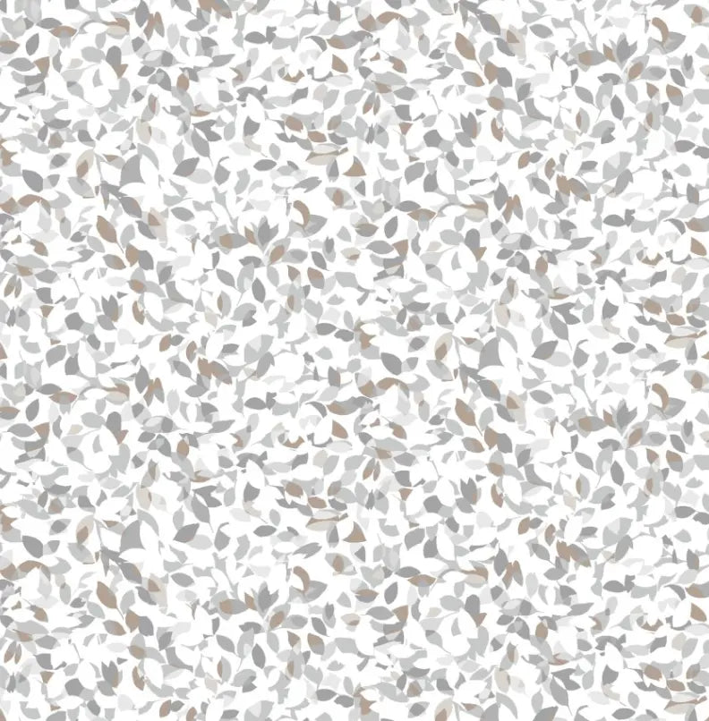 White Dappled Leaf Cotton Wideback Fabric per yard