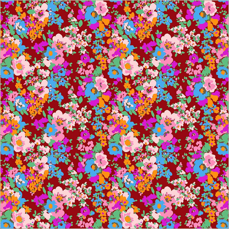 Sweet Talk Leann Crimson Cotton 44”/45” Fabric Per Yard