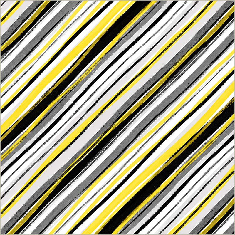 White Verona Painted Stripe Cotton 44”/45” Fabric Per Yard