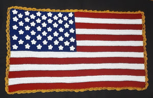 Handmade crocheted U.S.A. Flags