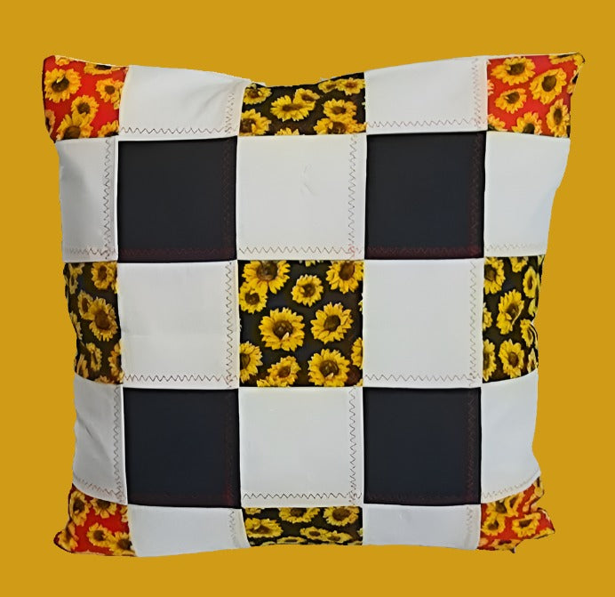 Patch work pillow cover. Size: 18"x18"