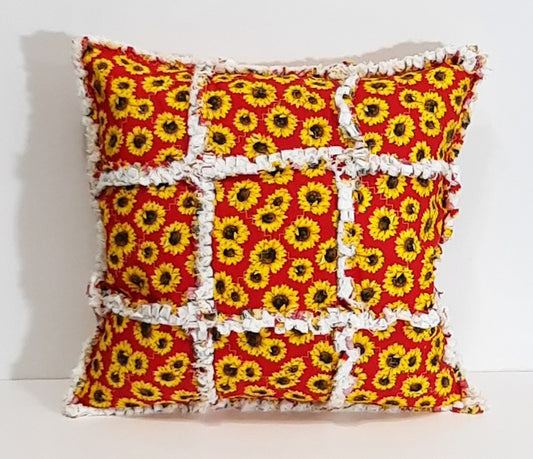 16"x16" Rag Quilt Pillow Cover