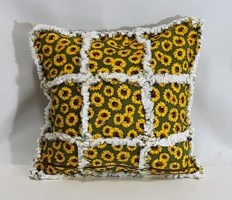 15"x15" Rag Quilt Pillow Cover