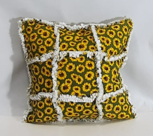 15"x15" Rag Quilt Pillow Cover