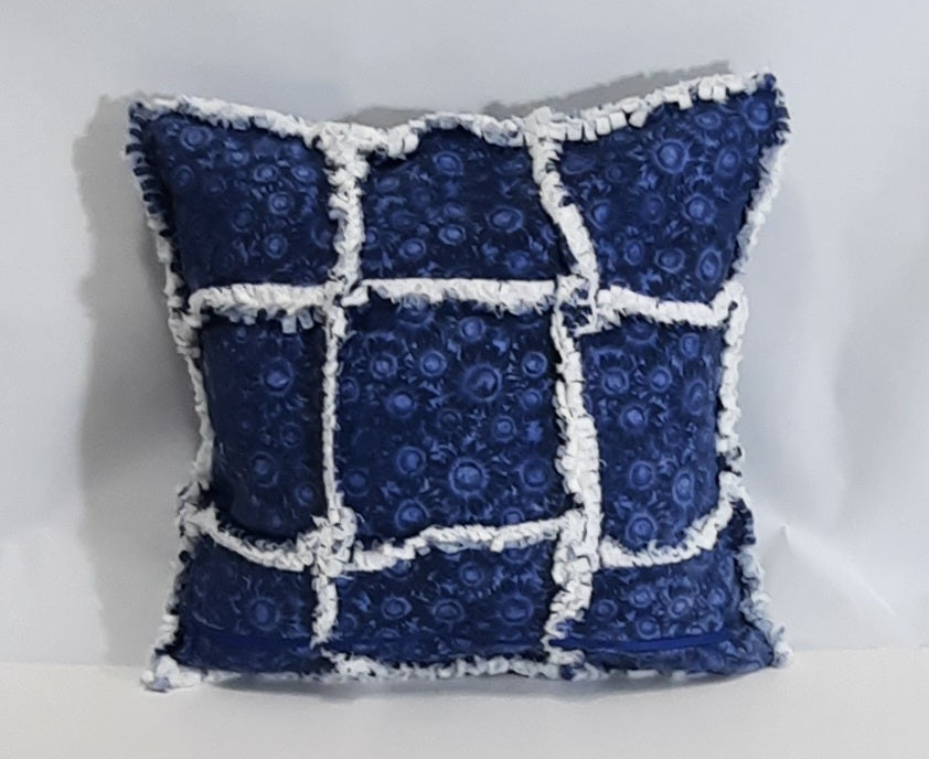 15"x15" Rag Quilt Pillow Cover