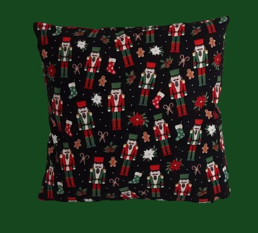 15"x15" Nutcracker Pillow Cover w/red back