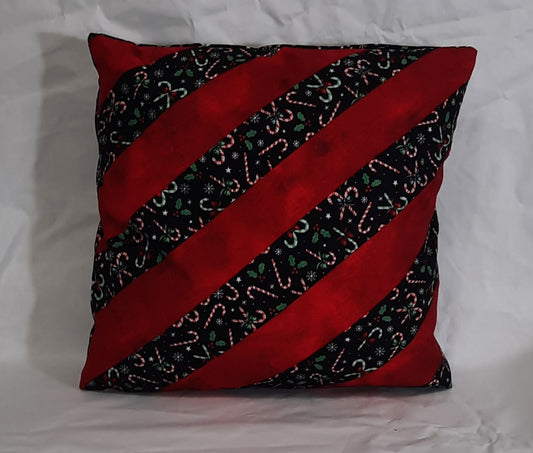 15"x15" Candy Cane with red stripes pillow