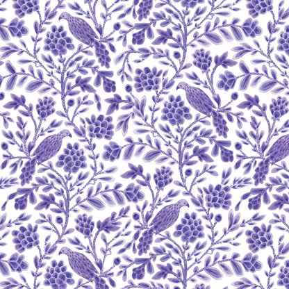 Purple Yolanda Birds and Branches Cotton 44”/45” Fabric Per Yard
