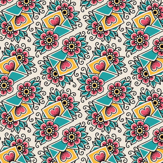 Love Blooms Love Ink 3380 Cotton 44”/45” Fabric Per Yard