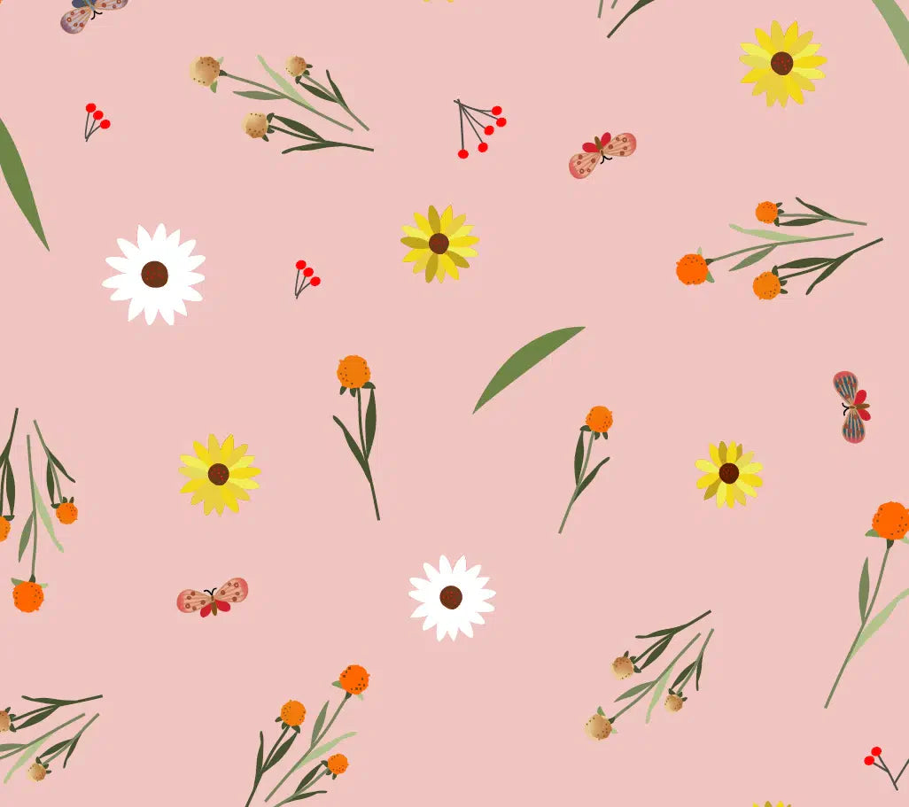 Baby Pink The Hill View Site 43"/44" Cotton Fabric Per Yard