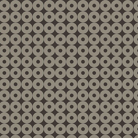 Brown Modern Refinement Circle Grid Geo Cotton 43"/44" Fabric Per Yard