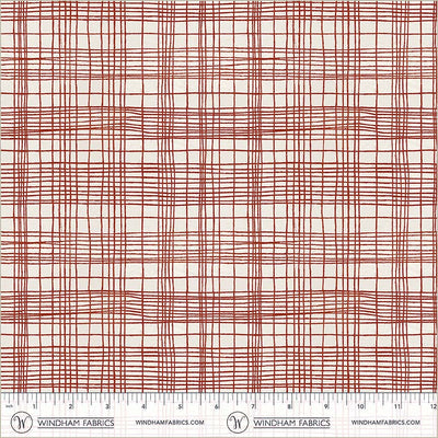 String Theory Plaid Pomegranate Cotton 43”/44” Fabric Per Yard