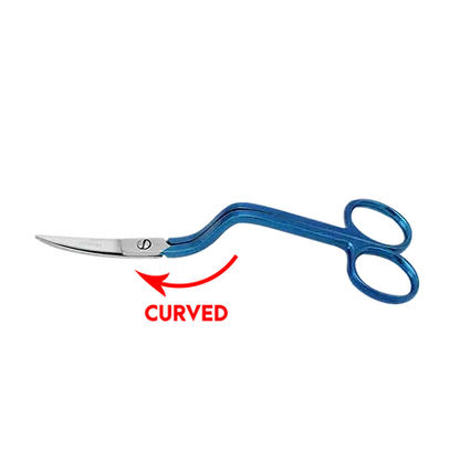 6" True Left Handed Double Curved Machine Embroidery Scissors