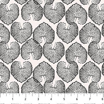 Black Leafy Ink and Earth Cotton 44"/45" Fabric Per Yard