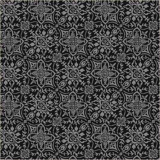 Black Verona Tiling Cotton 44”/45” Fabric Per Yard