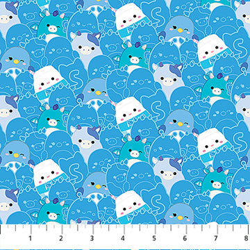 Blue White Pack Squishmallows Cotton 44"/45" Fabric Per Yard