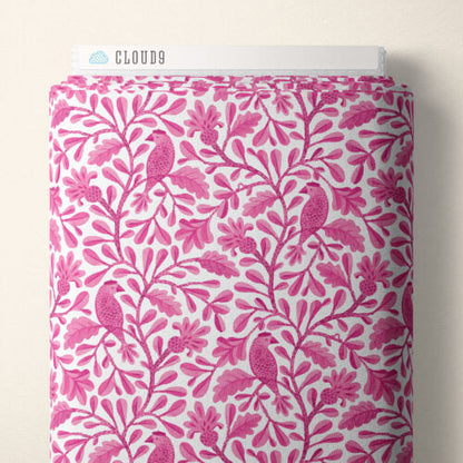 Bubblegum Roux Birds and Branches Cotton 44”/45” Fabric Per Yard