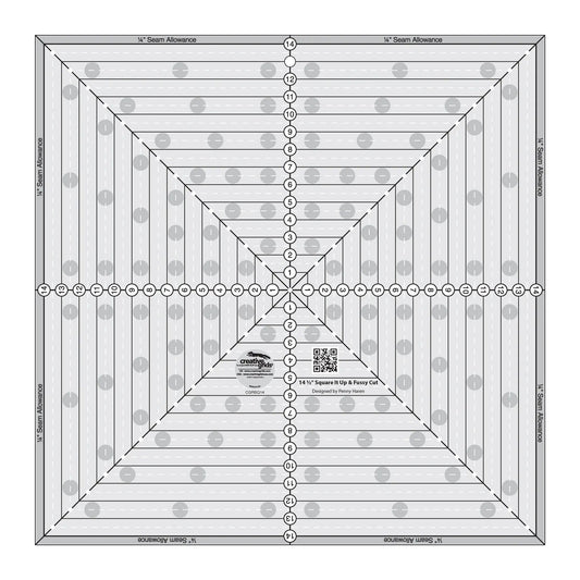 Creative Grids 14-1/2in Square It Up or Fussy Cut Square Quilt Ruler
