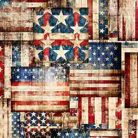 Multi Flag Patchwork Wideback Cotton Fabric per yard
