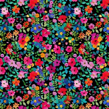 Flock Together Garden Multi Cotton 44"/45" Fabric Per Yard