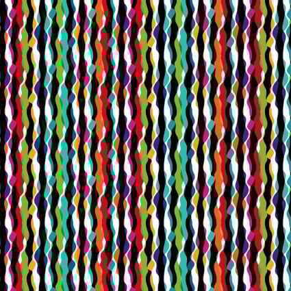 Flock Together Wavy Stripe Multi Cotton 44"/45" Fabric Per Yard