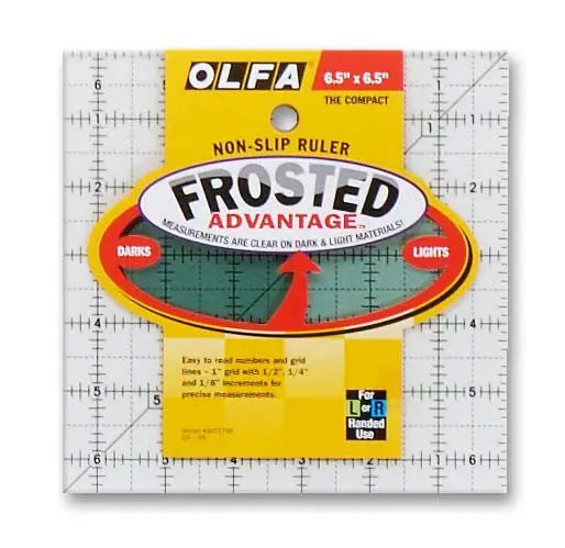 Frosted Acrylic Olfa Ruler 6-1/2 x 6-1/2 - The Compact