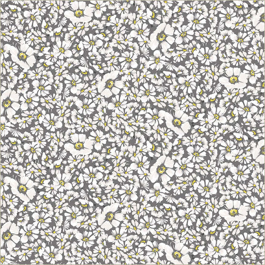 Grey Verona Allegra Blooms Cotton 44”/45” Fabric Per Yard