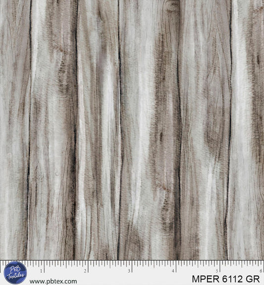 Grey Wood Meadow Perch MPER-6112-GR Cotton 44”/45” Fabric Per Yard