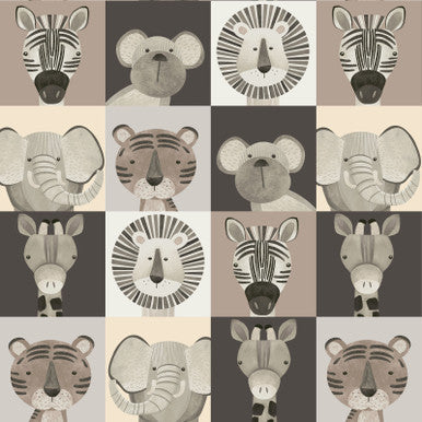 Jungle Romp Small Animal Boxes Multi 43"/44" Fabric Per Yard