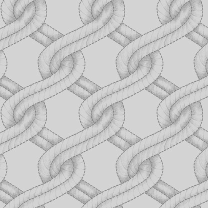 Grey Twisted Rope Stitched Braid Cotton Wideback Fabric Per Yard