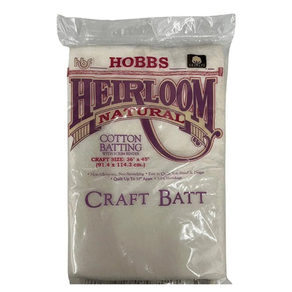 Hobbs Heirloom 100% Cotton Batting Package