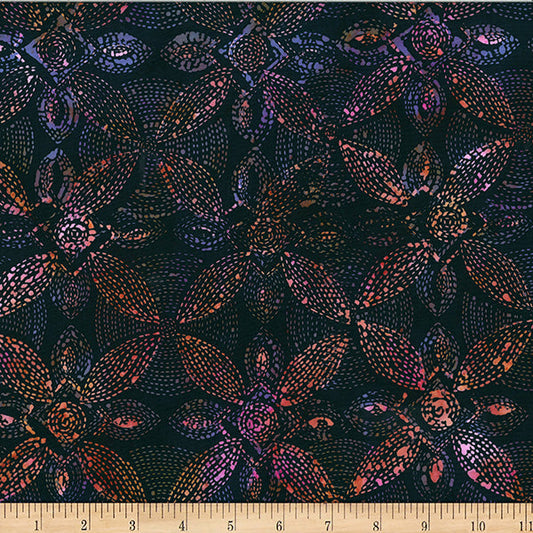 Kashmir Bali Batik Dotty Tile Cotton 44"/45" Fabric Per Yard