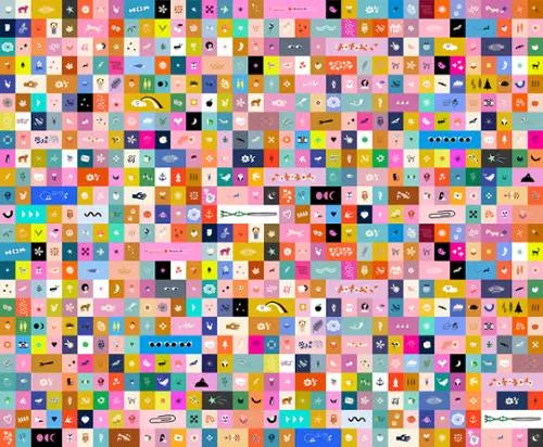 Multi Selvedge Magic Icons 43"/44" Fabric Per Yard