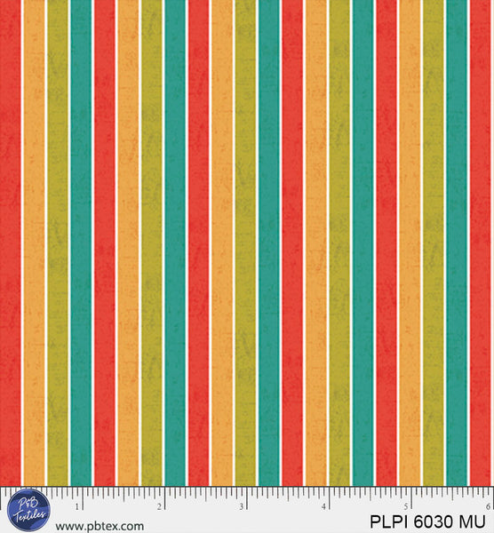 Multi Strip Peace, Love, Pickleball Cotton 44”/45” Fabric Per Yard