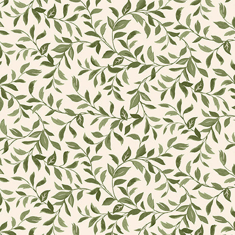 Natural Dahlia Dreams Vine Wideback Cotton Fabric per yard