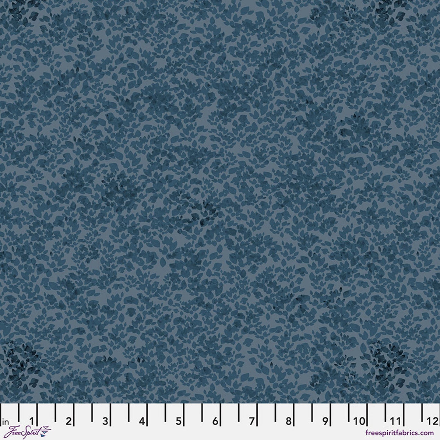 Denim Foliage Cotton 44"/45" Fabric Per Yard