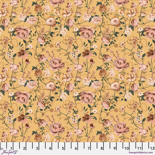 Enrapture by Giucy Giuce Entwined - Canary Cotton 44"/45" Fabric Per Yard