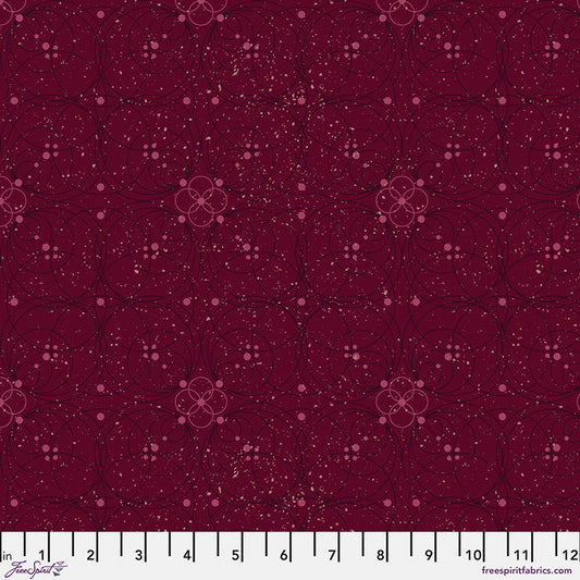 Enrapture by Giucy Giuce Flourish - Garnet Cotton 44"/45" Fabric Per Yard