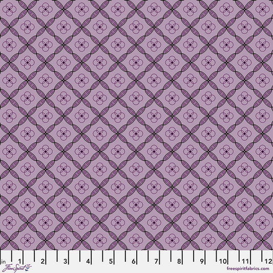 Enrapture by Giucy Giuce Tiles - Amethyst Cotton 44"/45" Fabric Per Yard