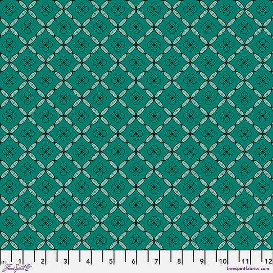 Enrapture by Giucy Giuce Tiles - Emerald Cotton 44"/45" Fabric Per Yard