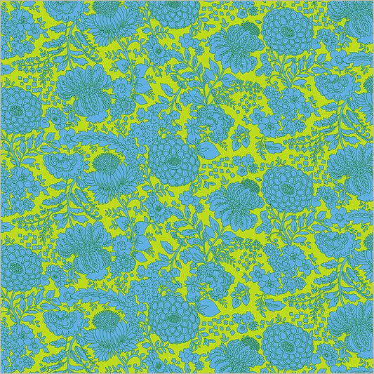 Sweet Talk Kim Turquoise Cotton 44”/45” Fabric Per Yard