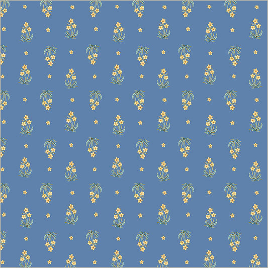 Tapestry Posy Powder Blue Cotton 43”/44” Fabric Per Yard