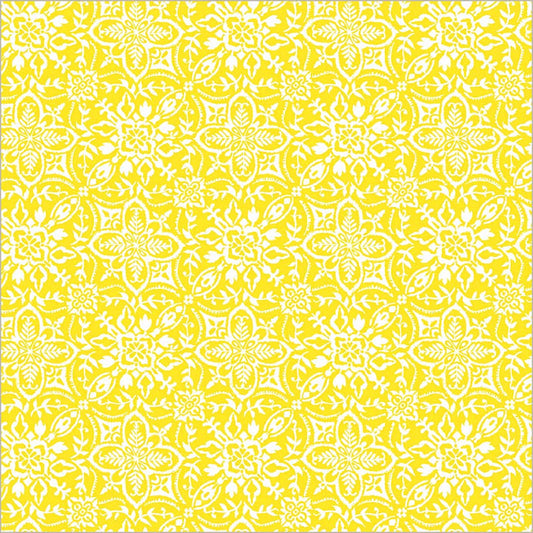 Yellow Verona Tiling Cotton 44”/45” Fabric Per Yard