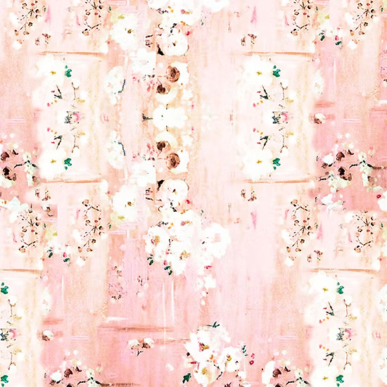 Ballet Pink Flowers Paris Luck 43"/44" Fabric Per Yard